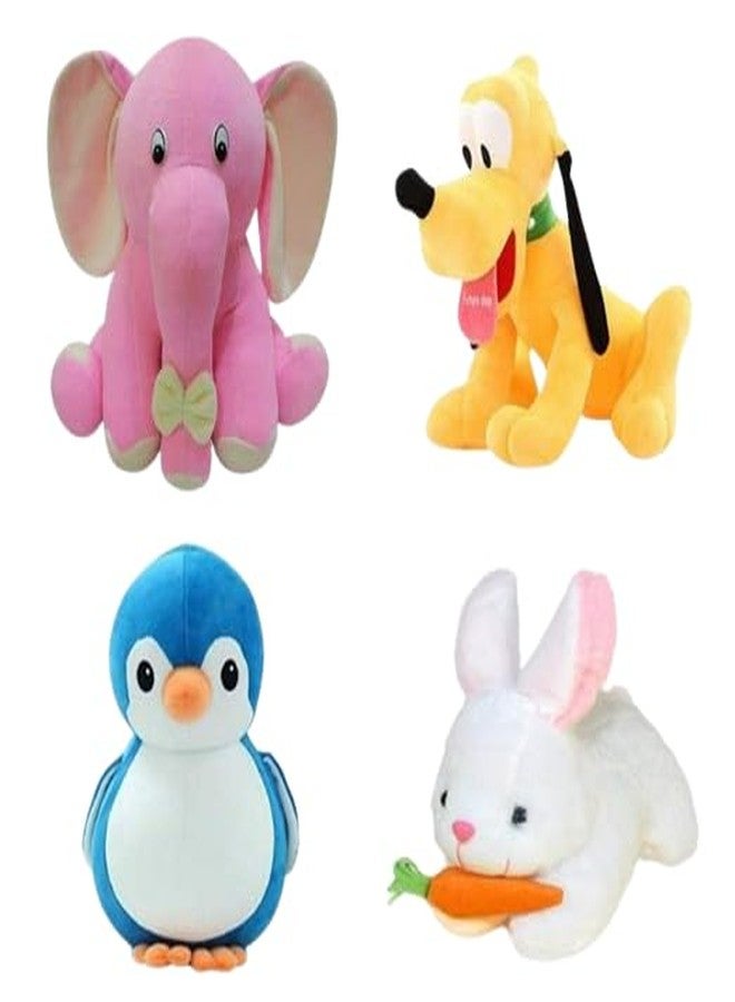 Future Shop Combo of 4 Animals Soft Toy (Pluto Dog, Rabbit, Penguien & Appu Elephant) for Playing Plush Soft Toys Cute Kids Animal Home Decor Boys/Girls - Image 2